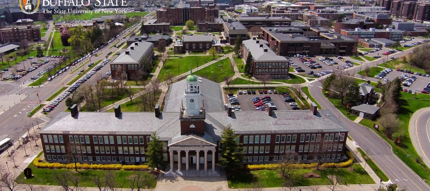 aerial view of rockwell hall